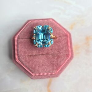 Sterling silver blue stone ring, size 7